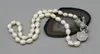 Hand knotted 10-12mm white baroque freshwater pearl necklace micro inlay zircon leopard head clasp 60cm fashion jewelry