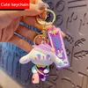 New Fashion Magic Bunny Leather Bag Car Keychain Plastic Soft Rubber Doll Pendant Key Holder Ring Accessories Jewelry Gift G1019