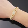 Lien, chaîne 15mm glacé hommes Bracelet Hip Hop cubain lien bracelets pour femme cristal rappeur main bijoux de luxe