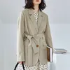 Primavera Donna Blazer monopetto Giacche Elegante manica lunga allentata con lacci Abito femminile Cappotti Coreano Casual oversize 210514