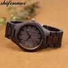 Wristwatches Shifenmei 5520 Engraved Wooden Watch For Men Boyfriend Or Groomsmen Gifts Black Sandalwood Customized Wood Birthday Gift