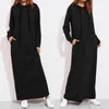 Woman Hoodies Dress Vestidos De Mujer Hooded Femme Robe Sweatshirt Dresses Streetwear Oversized Ankle-length Long Casual