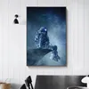 Modern Art Lonely Astronaut Sitting In Space Canvas Painting Posters and Prints Wall Art Pictures for Bedroom Decor