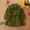 Melario Toddler Girls Trench Jesień Z Długim Rękawem Moda Trench Coats Dzieci Solidna odzież wierzchnia z Sashes Costume 2 6Y 210412