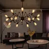 Nordic LED Iron Lumaire Luster Suspension Hanging Lamp Chandelier Modern Dining Rooom Pendant Lamps
