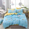 4pcs/set Breathable Bedding Textile Thin Section Quilt Cover + Bed Sheet + 2pcs Pillowcase For King Queen Double Bed Hot F0493 210420