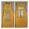 ＃14 Tyrone Bogue Wake Forest Demon Deacons Vintage Throwback Basketball Jerseys、レトロな男性のカスタマイズされた刺繍、ステッチされたジャージ