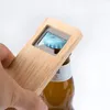 Wood Beer Bottle Opener Wooden Handle Corkscrew Stainless Steel Square Openers Bar Kitchen Accessories Party Gift