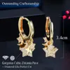 Glitring CZ Brasileira Gold Tassel Sorte Estrela Infinete Huggie Hoop Brincos com Charme Mulheres Verão Boho Jóias CZ892 210714