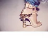 2021 Strange Heel Crystal Designer Shoes Woman PVC High Heel Sandals 2021 Badlock ankle Strap Rhinestone Sandals9549591