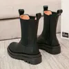 2021 Yeni Kış Tasarımcısı Sıcak Ayak Bileği Goth Kar Moda Kadın Ayakkabı Tıknaz Motosiklet Botları Orta Topuklu Platformu Chelsea Çizmeler Mujer Y1018