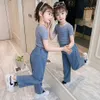 Enfants Vêtements Tshirt + Jeans 2PCS Filles Tenues D'été Grand Style Décontracté Enfants Survêtements 6 8 10 12 14 210527