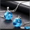 Anhänger Jewelrychic Transparente Harz Rould Ball Mond Anhänger Halskette Frauen Blauer Himmel Adler Kette Modeschmuck Geschenke Für Mädchen Halsketten
