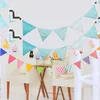Party Decoration 33 Styles 3.2m Fashion Cotton Tyg Bunting Pennant Flags Banner Garland Vintage Baby Birthday Festival Decor