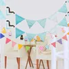 Décoration de fête 33 Styles 3.2m Mode Coton Tissu Bruant Fanion Drapeaux Bannière Guirlande Vintage Bébé Anniversaire Festival Décor