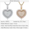 Hängsmycke Halsband 100% Micro Zircon Hip Hop Luxury Heart Necklace för män Smycken Iced Out Fabrikspriser Partihandel