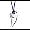 & Pendants Drop Delivery 2021 Charm Hip Hop Jewelry Tide Stainless Steel Spike Necklace Fashion Pendant Black Rope Chain Punk Necklaces For M