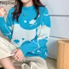 Camisolas das Mulheres Neploe Outono Roupas de Inverno Mulher Japonesa Bonito Bonito Tolo Dos Desenhos Animados Urso Doce Jumper Tops Mujer 2021