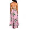 夏のファッション女性スリングドレスカジュアルなバックルラディース花のプリントドレスウォーレールドレススリムビーチドレスx0529
