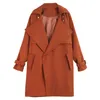 Women's Trench Coats 2022 Spring And Winter Clothing Retro Hong Kong Style Woolen Coat All-Match Loose Mid-Length Casual Jacket