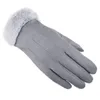 Winter Handschoenen Voor Vrouwen Touch Screen Lady Suede Warm Pluche Binnen Vinger Handschoenen Vrouwelijke Winter Elegante Zachte Zwarte Wanten Gants