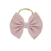 High Quality Handmade Cotton Bows Headband Solid Color Striped Bowknot Elastic Hairband Baby Nylon Hair Accessories Holiday Gift