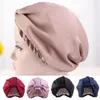 BeanieSkull Caps Silk Satin SleepCap Women Turban Elastic Head Scarf Hair Care Night Hat Chemo Sleeping Bonnet Beanie Cover Head8001958