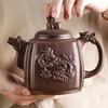 Große Kapazität lila Sand Teekanne Haushalt Kung Fu Cup Yixing Zhu Ni Plum Blossom Topf Tee Keramikkocher 210813