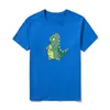 Sommar Mens T-shirt Casual Roliga Kartonger Dinosaur Söt Kortärmad T-shirts Streetwear Anime Cotton Loose Homme T-shirts 210603