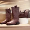 Women Designer Boots Desert Boot Flamingos Love Arrow 100% Real Leather Medal Coarse Non-Slip Winter Shoes Size 35-41
