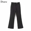 Women's Wide Leg Pants Causal Striped Black Long Flare Elegant High Waist Lady Office Trousers Fashion Chic Female Bottoms 210515