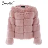 Vintage Fluffy Faux Fur Coat Women Short Ry Fake Winter OuterWear Pink Autumn Casual Party Over 210928