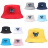 Summer Casual Wide Brim Sun Unisex Round s Protezione solare Cappello da pescatore Cappellini a farfalla stampati Uomo Donna Hip Hop Bucket Cap