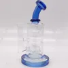 8 tums dubbelkammare grön bubbler glas vatten rör bong perk 14mm skål hookah