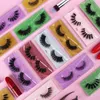 Partihandel ögonfransar 3d falska ögonfransar i bulk naturlig volym lash fluffy faux mink ögonfransar wispies kort mjuk återanvändbar 1 pack 10 stilar