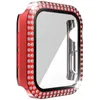 Casos de protetor de tela de diamante dual bling casos protetores para p￡ra -choques para Apple Watch Iwatch Series 6 5 4 3 44mm 42mm 40mm 38mm 41mm 45mm com pacote de varejo