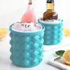 Portable 2 in 1 Large Silicone Ice Cube Mold Maker Tray Bucket Wine Ice Cooler Beer Cabinet Kitchen With Lids For Party Beverage Frozen Whiskey Cocktail