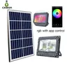 RGB Solar Flood Lights 60W 100w 200w 300w 500w 800w LED Floodlight music speaker bluetooth Landscape lights for Christmas Outdoor