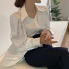Satijn Blusas Mujer Office Dame Elegante Solid Koreaanse Shirts Lente Werk Mode Vrouwen Tops en Blouses 19528 210415