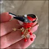 Pins, Brooches Jewelry Creative Design Mticolor Bird Brooch Pins Enamel Ainmal Hummingbird Gift Pyrrha Drop Delivery 2021 Sguon