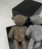 Glanzende kristallen stenen teddybeer koppelingszakken vrouw zilveren diamant glans handtassen kerstfeest kerstfeest strass handtas bruiloft festi256x