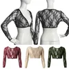 Seamless Arm Shaper Sleevey Women039s Sexy Lace Vneck Perspective Crop Tops S3XL 2112303706968