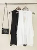 Gilet lungo in chiffon estivo bianco asimmetrico per le donne Cardigan senza maniche moda coreana Gilet femminile Gilet nero Cappotto 210915