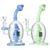 Mantar Cam Bongs Topu Stil Nargile 14mm Duş Başlığı Perc Percolator Dab Rig Bowl WP2192 ile Benzersiz Sigara Su Boruları