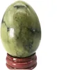 Estatuilla de huevo de piedra pulido curación cristal huevos de Pascua Escultura Escultura con soporte de madera