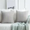 Pillow Case 2pcs/set Home Decor Soft Cushion Covers Striped Design Easy Clean Couch Polyester