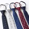 Muszki krawat do mężczyzn Klasyczny Business Zipper Lazy Dot 6.5 cm Krawat Krawat Dot 6,5 cm Dresy Cave Cravat Sukienka ślubna