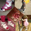 Baby Mädchen Sandalen Kinder Leder Orthopädische Schuhe Kind Mode Schöne Nette Weiß Rot Flatfeet Schuhe mit Bogenstütze Einlege 210802