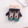 Five Fingers Gloves 1 Pairs Winter Warm Christmas Gifts Stocking Stuffers For Women Touchscreen Elk Design Ski Riding Plush Mitte6172189