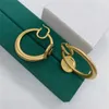 Trendy Brass Gold Plated Copper Round Hoop Earrings For Women Fashion Jewelry Accessories Wedding Party Anniversary Gift 220108